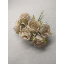 Цветы из ткани 3,5-4 см в пучках (6 шт) цв. бежевый, цена за пучок